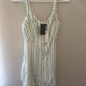 Olivaceous White and Green Dress